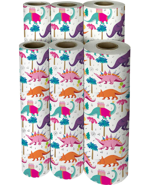 Load image into Gallery viewer, Dinosaur Party Birthday Gift Wrap by Present Paper
