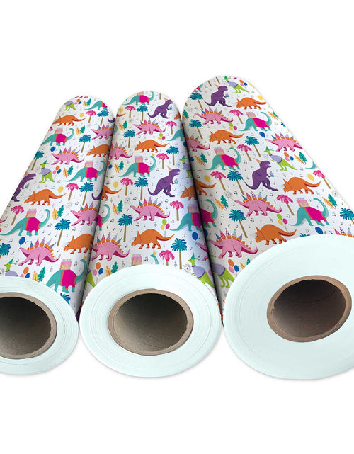 Load image into Gallery viewer, Dinosaur Party Birthday Gift Wrap by Present Paper
