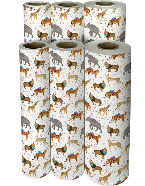 Load image into Gallery viewer, Zoo Animals Birthday Gift Wrap by Present Paper
