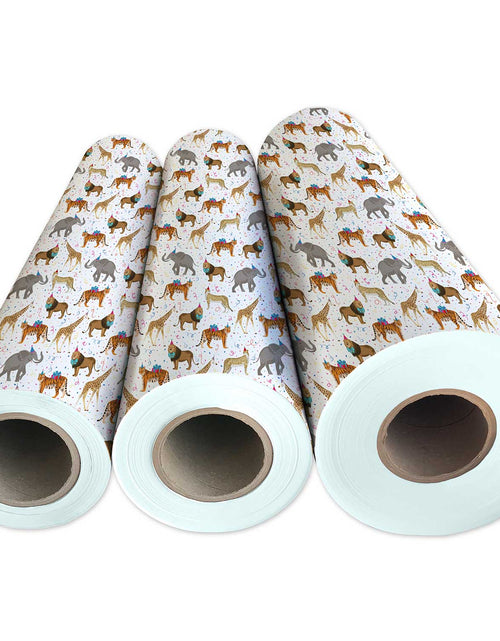 Load image into Gallery viewer, Zoo Animals Birthday Gift Wrap by Present Paper

