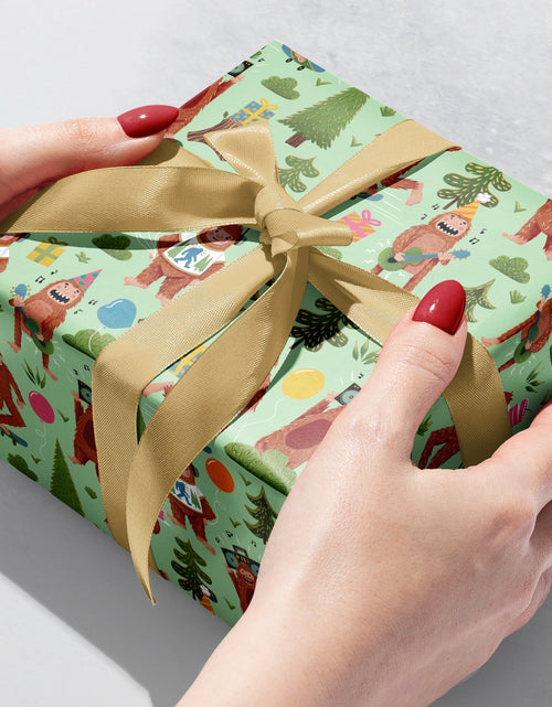 Load image into Gallery viewer, Bigfoot Party Birthday Gift Wrap by Present Paper
