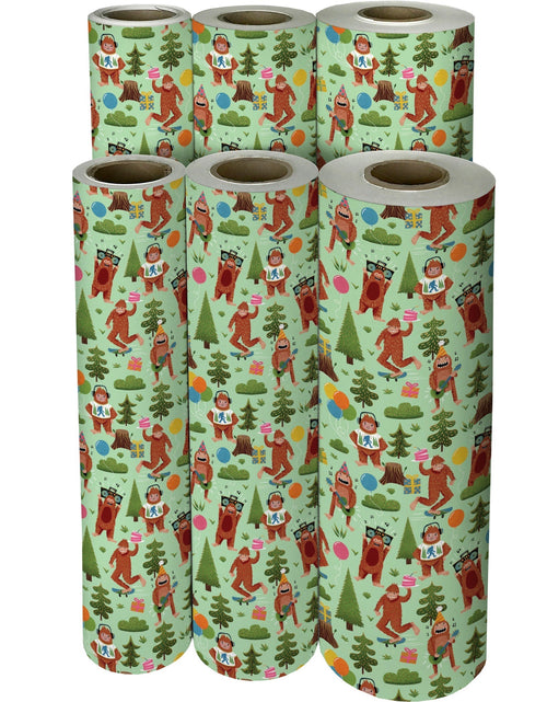 Load image into Gallery viewer, Bigfoot Party Birthday Gift Wrap by Present Paper
