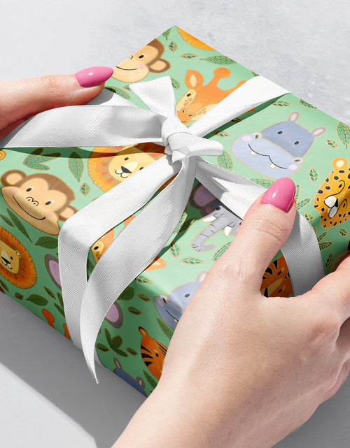Load image into Gallery viewer, Jungle Animals Baby Gift Wrap by Present Paper
