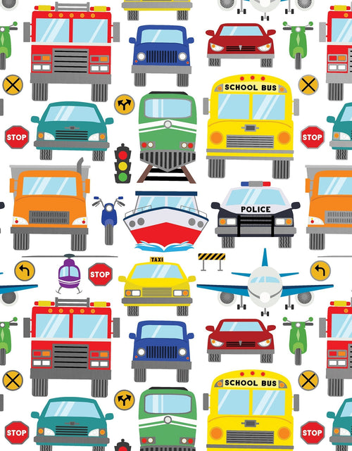Load image into Gallery viewer, Traffic Jam Kid's Gift Wrap by Present Paper
