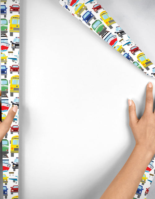 Load image into Gallery viewer, Traffic Jam Kid's Gift Wrap by Present Paper
