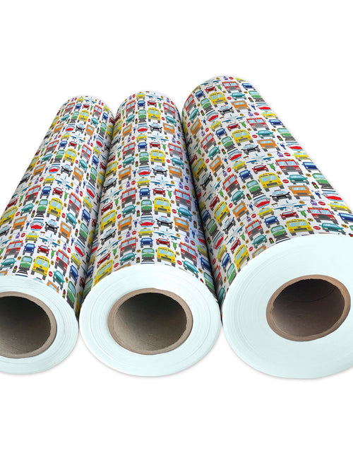 Load image into Gallery viewer, Traffic Jam Kid's Gift Wrap by Present Paper
