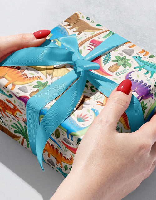 Load image into Gallery viewer, Dinosaurs Kid's Gift Wrap by Present Paper
