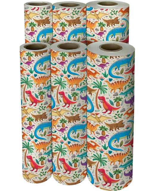 Load image into Gallery viewer, Dinosaurs Kid's Gift Wrap by Present Paper
