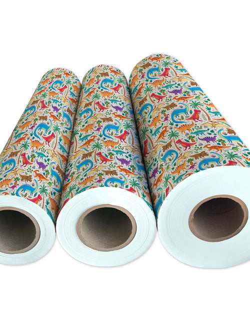 Load image into Gallery viewer, Dinosaurs Kid's Gift Wrap by Present Paper
