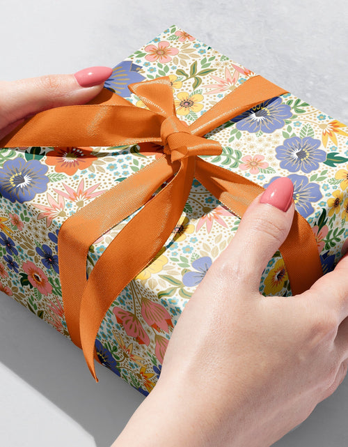 Load image into Gallery viewer, Golden Floral Gift Wrap by Present Paper
