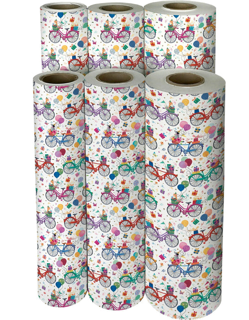 Load image into Gallery viewer, Birthday Bicycles Gift Wrap by Present Paper
