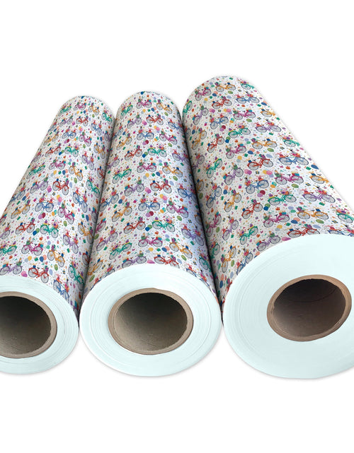 Load image into Gallery viewer, Birthday Bicycles Gift Wrap by Present Paper
