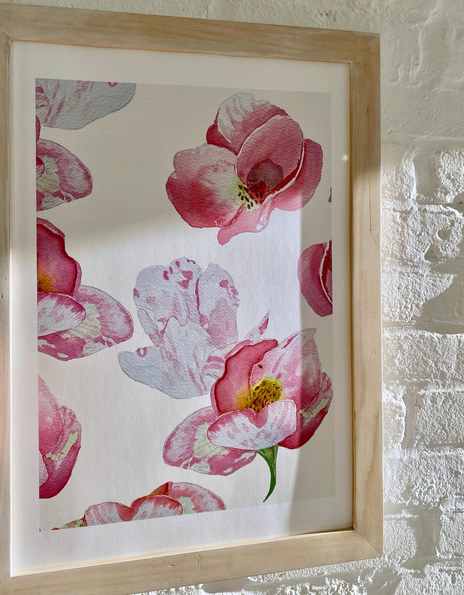Art Print:  Wild Dog Rose on Ecru by India & Purry