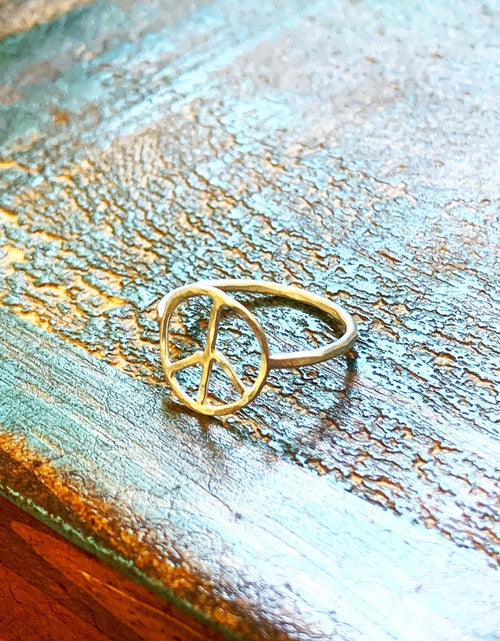 Load image into Gallery viewer, Peace Sign Ring by Jennifer Cervelli Jewelry
