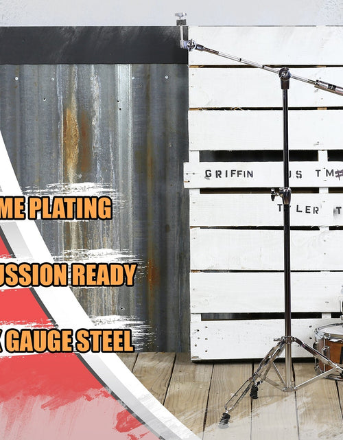 Load image into Gallery viewer, GRIFFIN Cymbal Boom Stand - Double Braced Drum Percussion Gear Hardware Set - Adjustable Height - Arm Holder With Counterweight Adapter for Mounting by GeekStands.com
