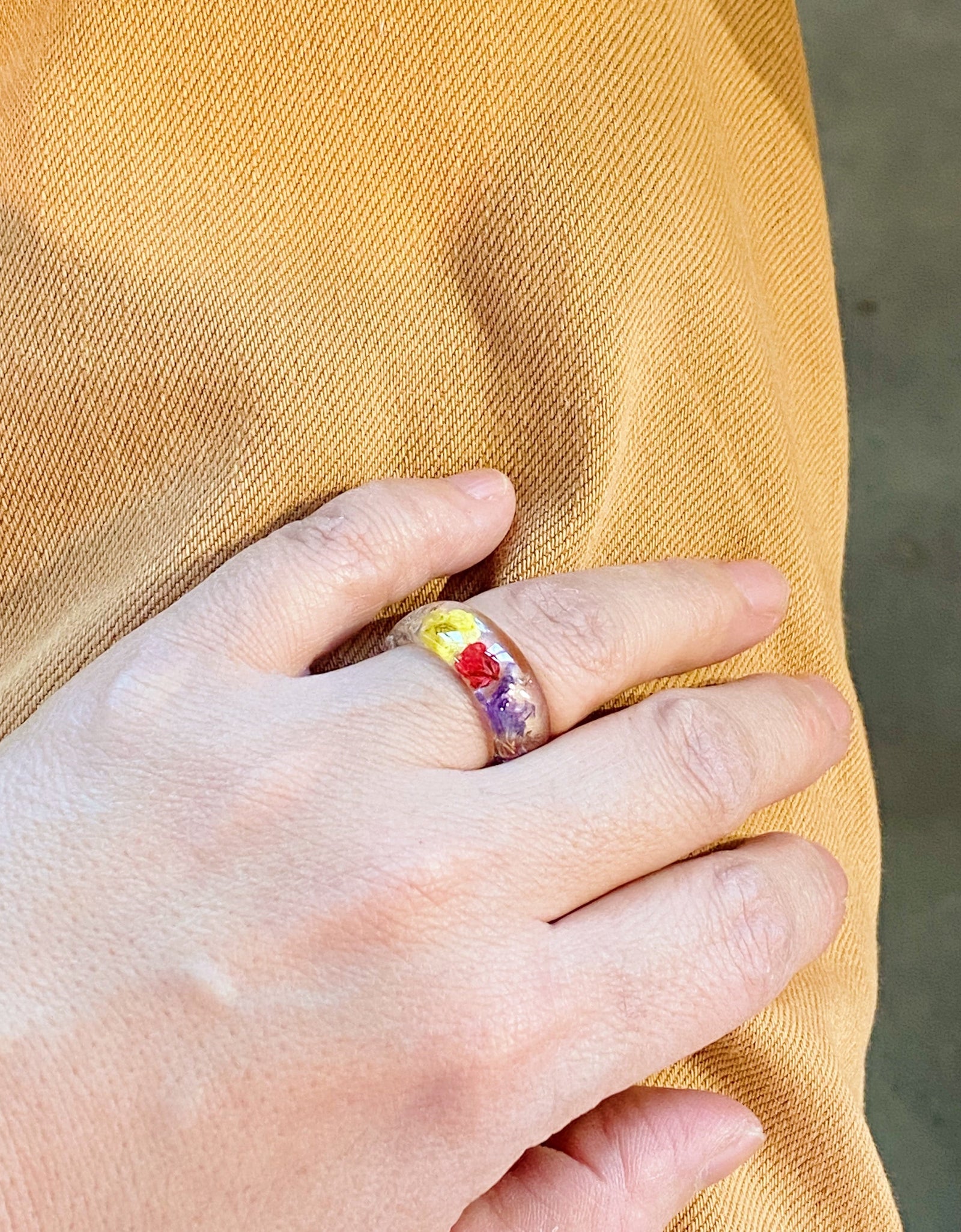 Flower Field Acrylic Ring by Ellisonyoung.com