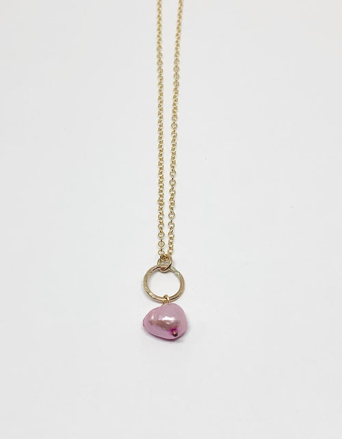 Load image into Gallery viewer, Pearl Drop Charm Necklace by Jennifer Cervelli Jewelry
