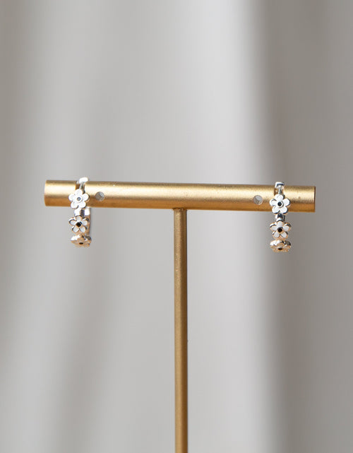 Load image into Gallery viewer, Silver In Bloom Huggie Hoop
