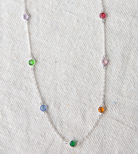 Silver Pop of Color Necklace