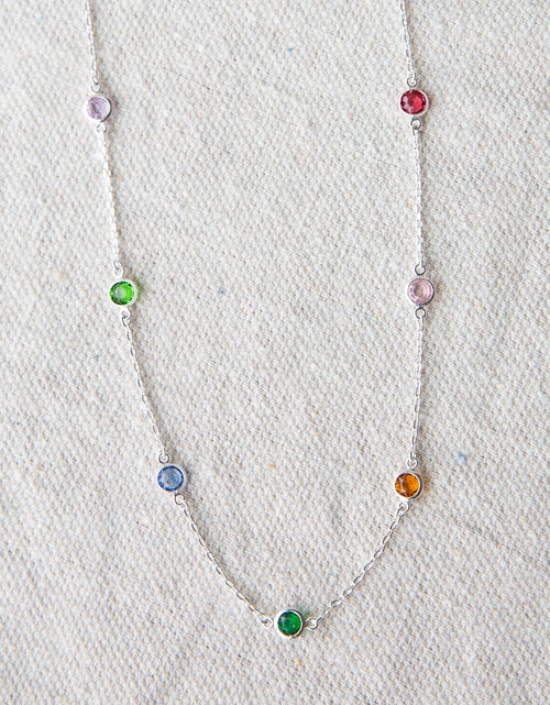 Load image into Gallery viewer, Silver Pop of Color Necklace
