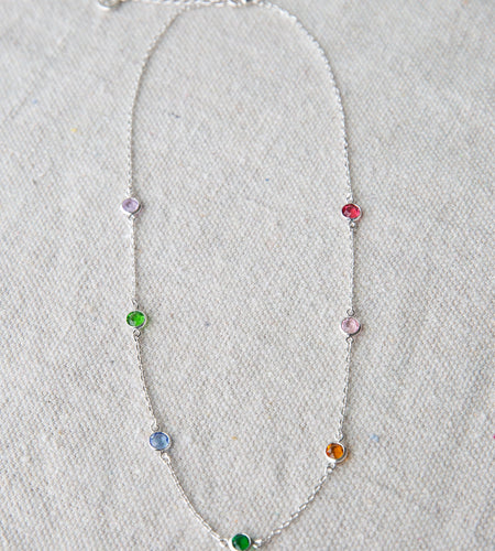 Silver Pop of Color Necklace