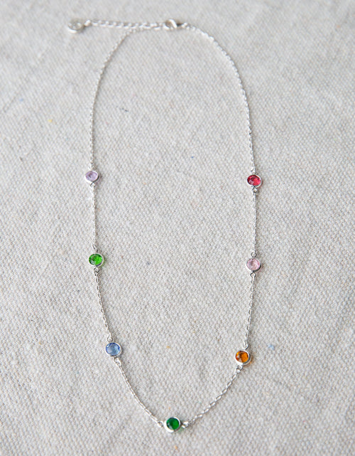 Load image into Gallery viewer, Silver Pop of Color Necklace
