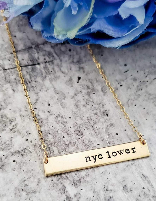 Load image into Gallery viewer, BADASS Hand Stamped Bar Necklace by Salt and Sparkle
