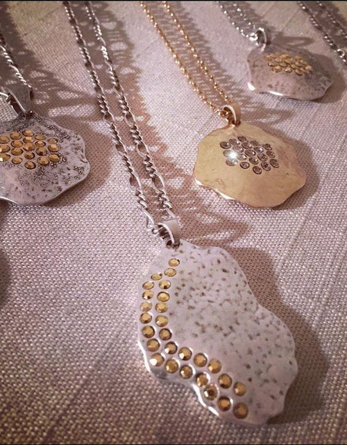 Load image into Gallery viewer, Crystal Waning Gibbous Moon Necklace by The Urban Charm
