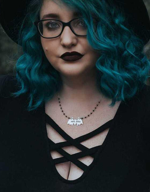Load image into Gallery viewer, BASIC WITCH Silver Bat Necklace by Salt and Sparkle
