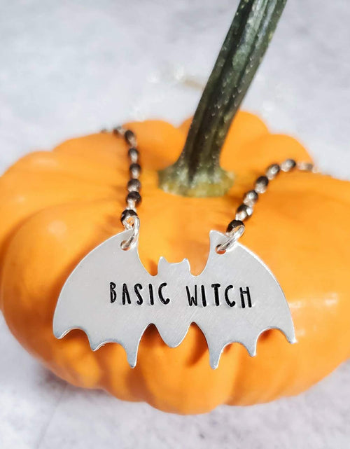 Load image into Gallery viewer, BASIC WITCH Silver Bat Necklace by Salt and Sparkle
