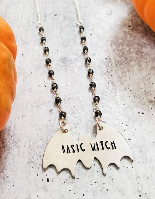 Load image into Gallery viewer, BASIC WITCH Silver Bat Necklace by Salt and Sparkle
