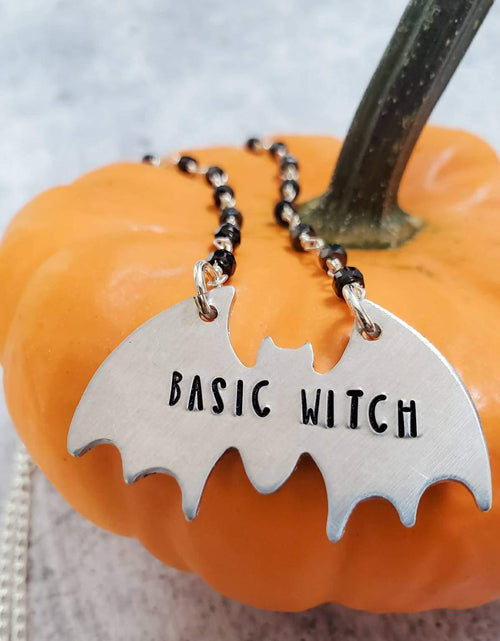 Load image into Gallery viewer, BASIC WITCH Silver Bat Necklace by Salt and Sparkle

