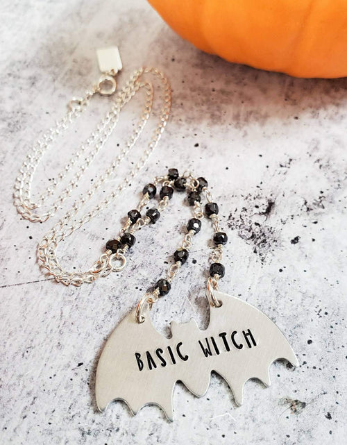 Load image into Gallery viewer, BASIC WITCH Silver Bat Necklace by Salt and Sparkle
