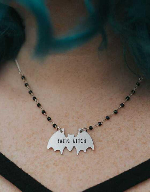 Load image into Gallery viewer, BASIC WITCH Silver Bat Necklace by Salt and Sparkle

