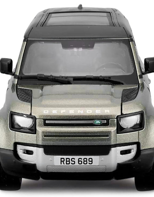 Load image into Gallery viewer, 2022 Land Rover Defender 110 Green Metallic with Black Top and Sunroof 1/24 Diecast Model Car by Bburago
