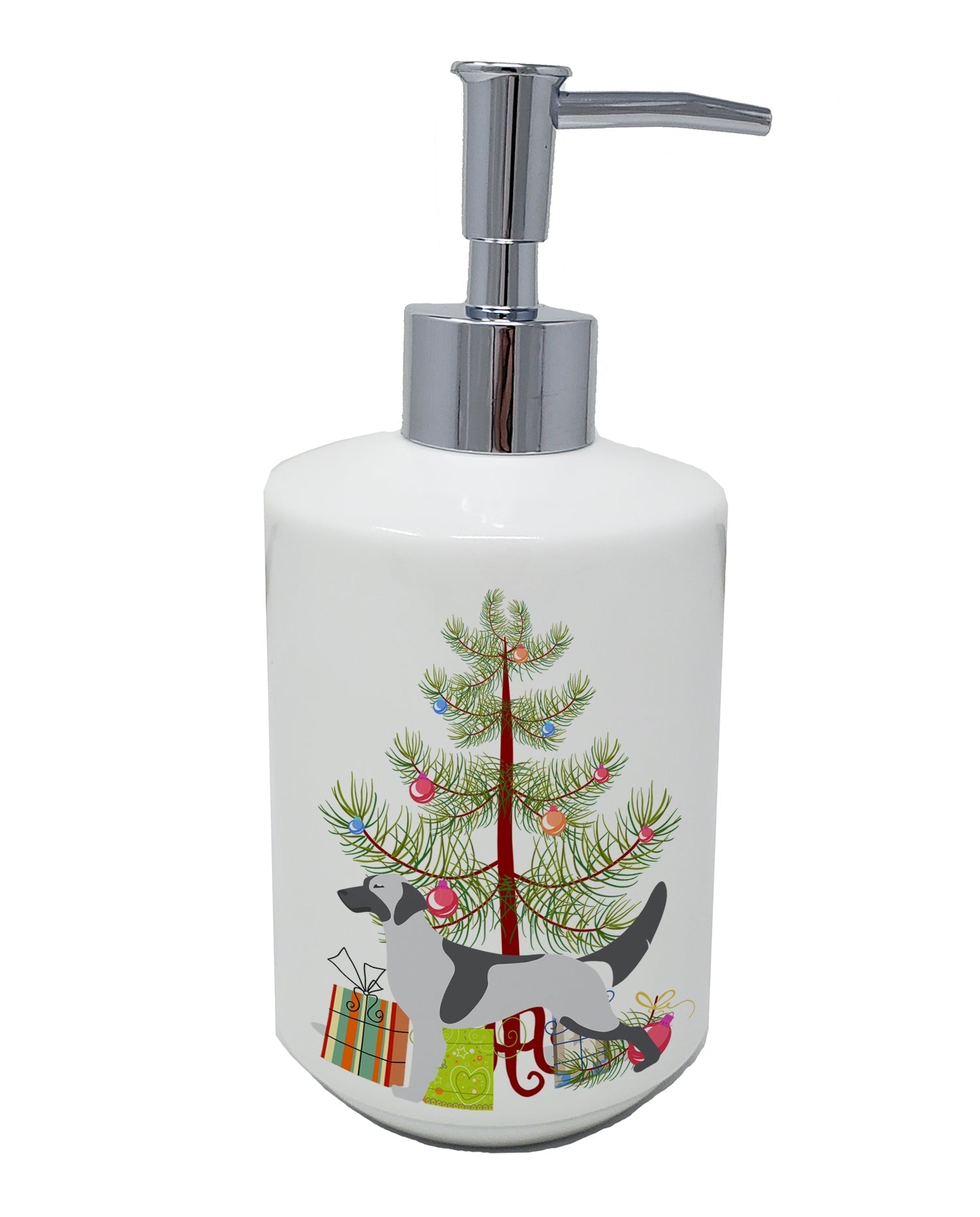 English Setter Merry Christmas Tree Ceramic Soap Dispenser by Caroline's Treasures