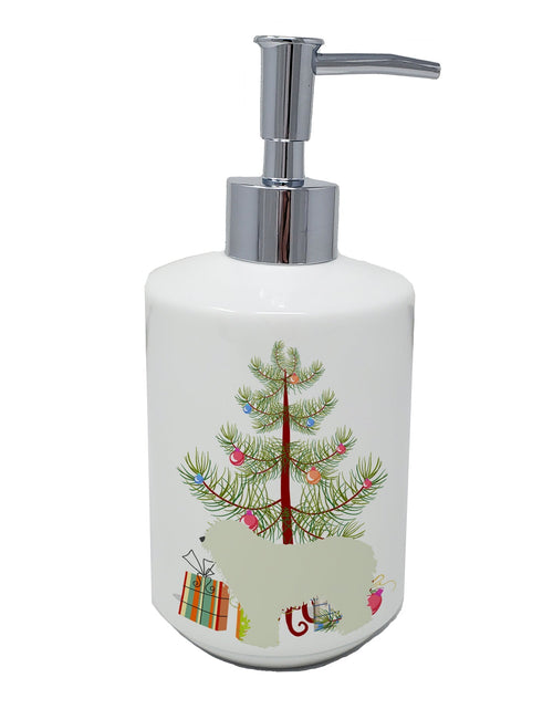 Load image into Gallery viewer, Komondor Merry Christmas Tree Ceramic Soap Dispenser by Caroline's Treasures

