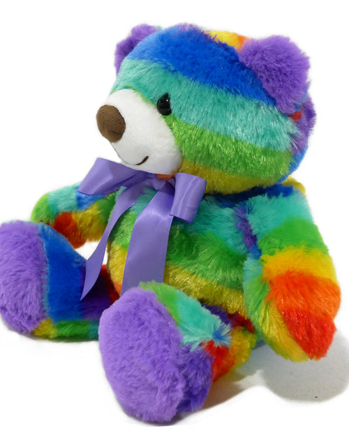 Load image into Gallery viewer, Rainbow Teddy Bear Plush Stuffed Animal Cuddly Soft 12 inch by The Noodley
