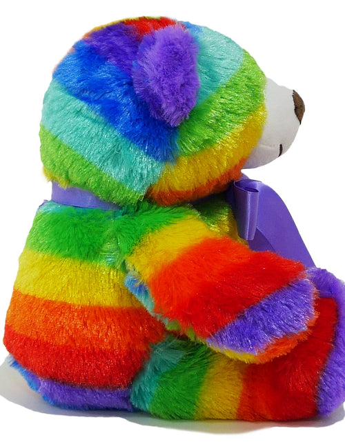 Load image into Gallery viewer, Rainbow Teddy Bear Plush Stuffed Animal Cuddly Soft 12 inch by The Noodley
