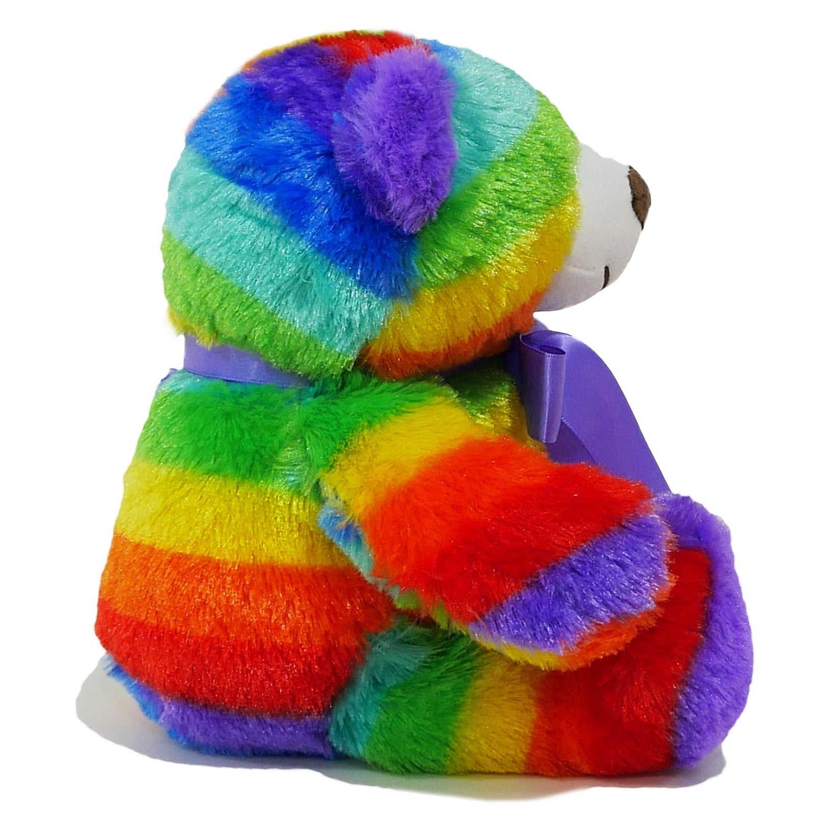 Rainbow Teddy Bear Plush Stuffed Animal Cuddly Soft 12 inch by The Noodley