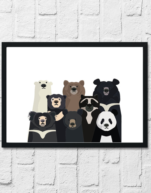 Load image into Gallery viewer, Bear Family Portrait Animal Nursery Children's Home Living Room Wall Decor Print by WinsterCreations™ Official Store

