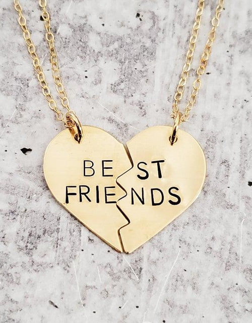 Load image into Gallery viewer, BEST BITCHES Broken Heart Friendship Necklace by Salt and Sparkle
