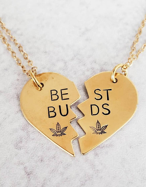 Load image into Gallery viewer, BEST BUDS 420 Broken Heart Necklace by Salt and Sparkle
