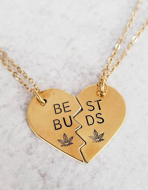 Load image into Gallery viewer, BEST BUDS 420 Broken Heart Necklace by Salt and Sparkle

