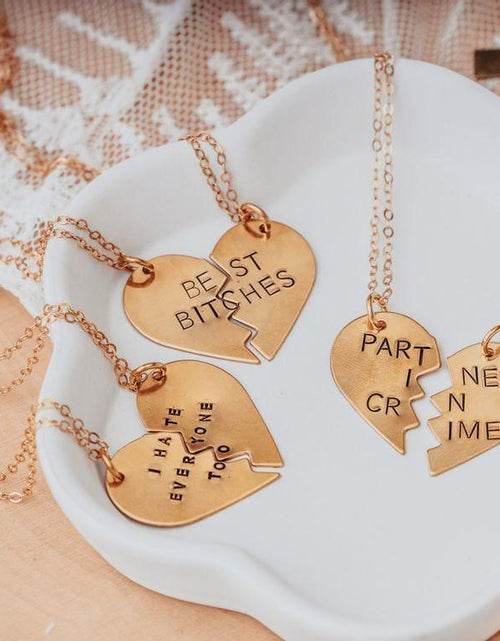 Load image into Gallery viewer, BEST BUDS 420 Broken Heart Necklace by Salt and Sparkle
