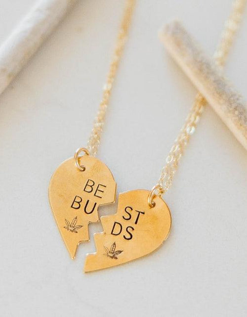 Load image into Gallery viewer, BEST BUDS 420 Broken Heart Necklace by Salt and Sparkle
