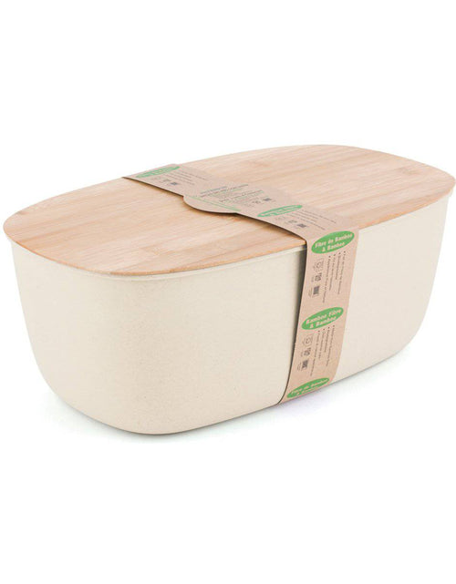 Load image into Gallery viewer, Bamboo fiber Large Bread Bin with Reversible lid -White Bin by Peterson Housewares &amp; Artwares
