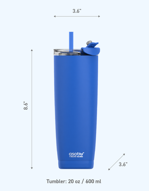 Load image into Gallery viewer, Blue Aqualina Tumbler - Built in Straw by ASOBU®
