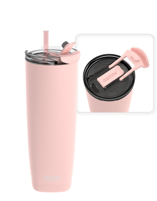 Load image into Gallery viewer, Pink Aqualina Tumbler - Built in Straw by ASOBU®
