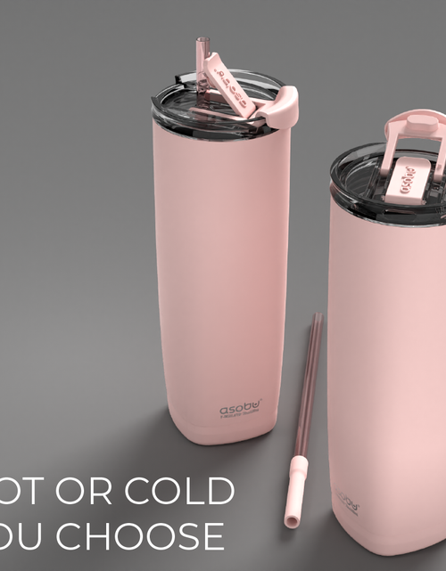 Load image into Gallery viewer, Pink Aqualina Tumbler - Built in Straw by ASOBU®
